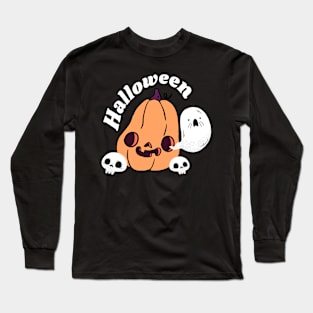 Halloween a fun and cute pumpkin with Long Sleeve T-Shirt